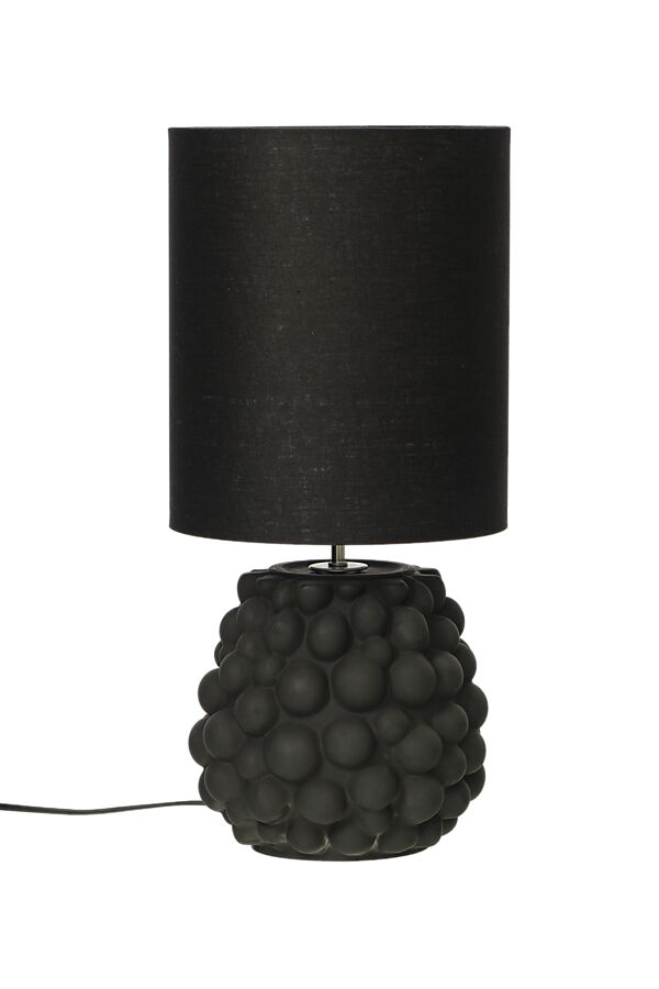 Bubbles 48cm Svart bordlampe Fra Aneta Lighting - Den spennende bordlampen Bubbles har en unik glasslampefot med en tekstur av forskjellig formede bobler.