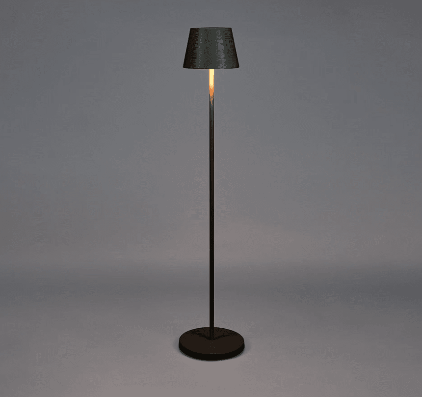 Pomezia 124cm Svart bærbar Fra Konstsmide - Høyden er justerbar mellom 53 og 124 cm, så du kan også bruke den som en høy bordlampe.