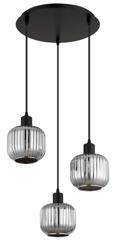 Tom Ø42 Røykfarget Taklampe Fra Globo Lighting - Den mattsvarta metallen ger ett modernt uttryck och passar perfekt in i olika inredningsstilar.