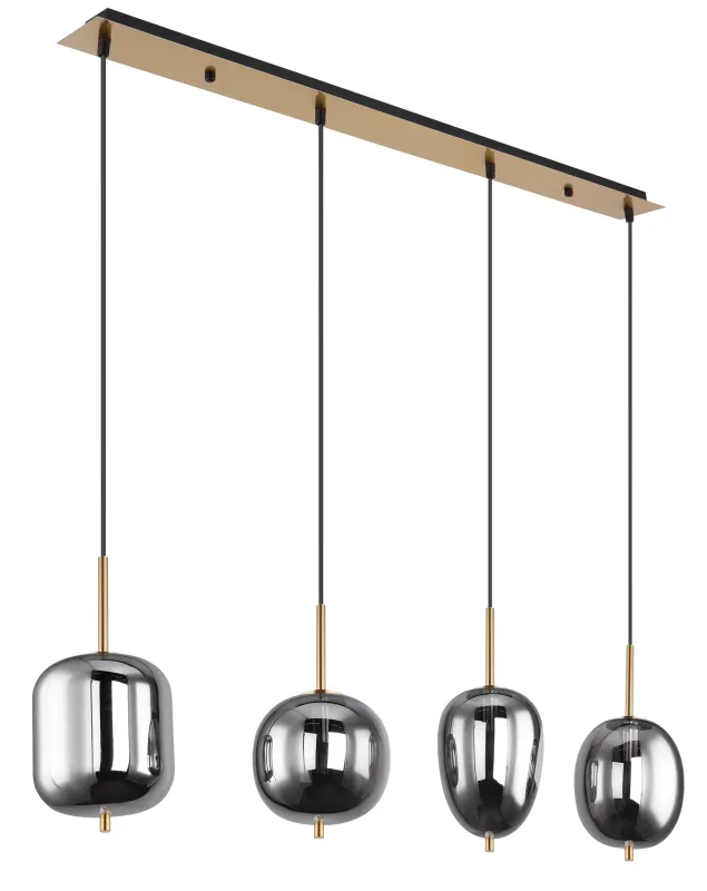 Blacky 110cm Messing Taklampe Fra Globo Lighting - Blacky takpendel &auml;r perfekt att placera &ouml;ver ett matbord och ger en j&auml;mn och behaglig belysning.