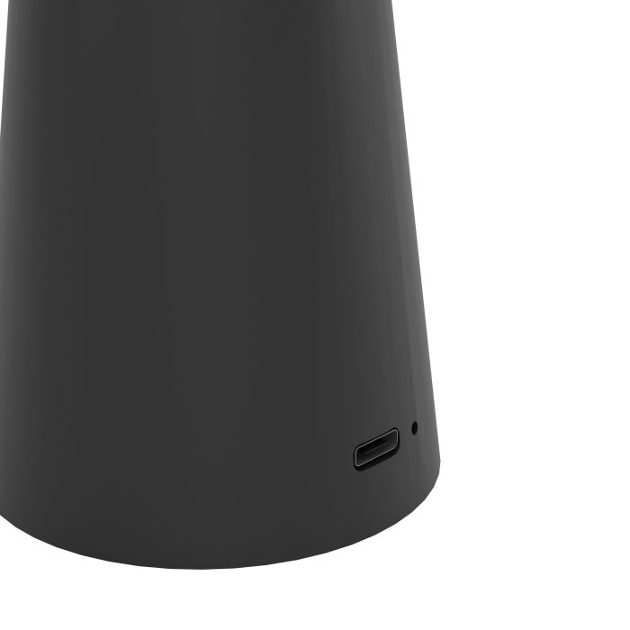 Piccola 28cm Svart bærbar Fra Eglo - Lampen styres enkelt med en berøringsdimmer og lades via USB, noe som gjør den trådløs og enkel å ta med seg.
