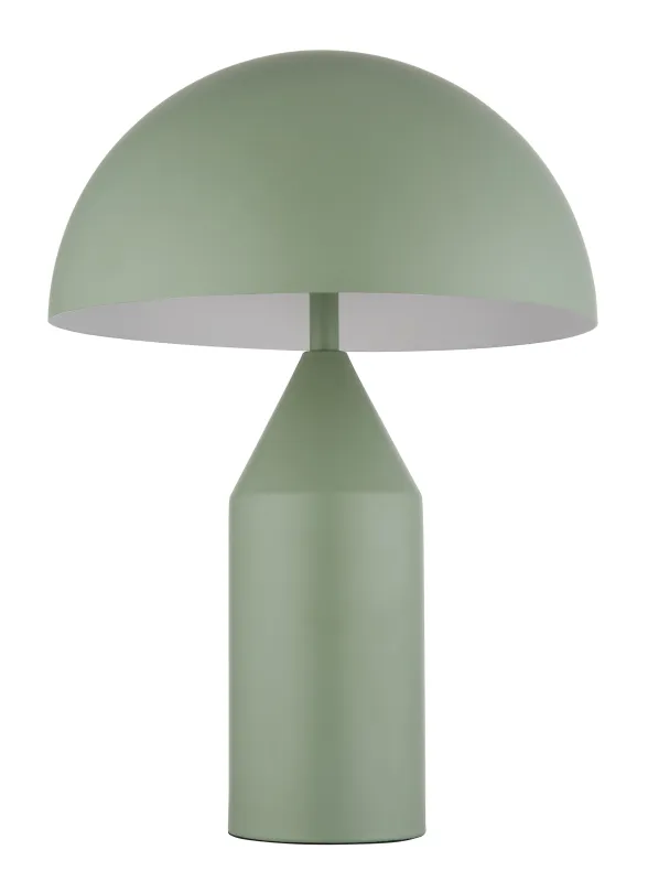 Atoma 40cm Grønn bordlampe Fra Globo Lighting - Sk&auml;rmen i matt, d&aring;v gr&ouml;n f&auml;rg och vitt skapar en harmonisk kontrast och ger en behaglig ljusspridning.