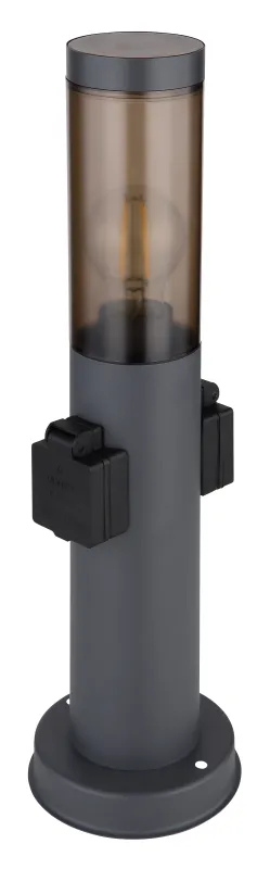 Boston 45cm Antrasitt pullerter Fra Globo Lighting - Tillverkad i rostfritt st&aring;l med en r&ouml;kf&auml;rgad plastsk&auml;rm ger den ett mjukt och behagligt ljus.