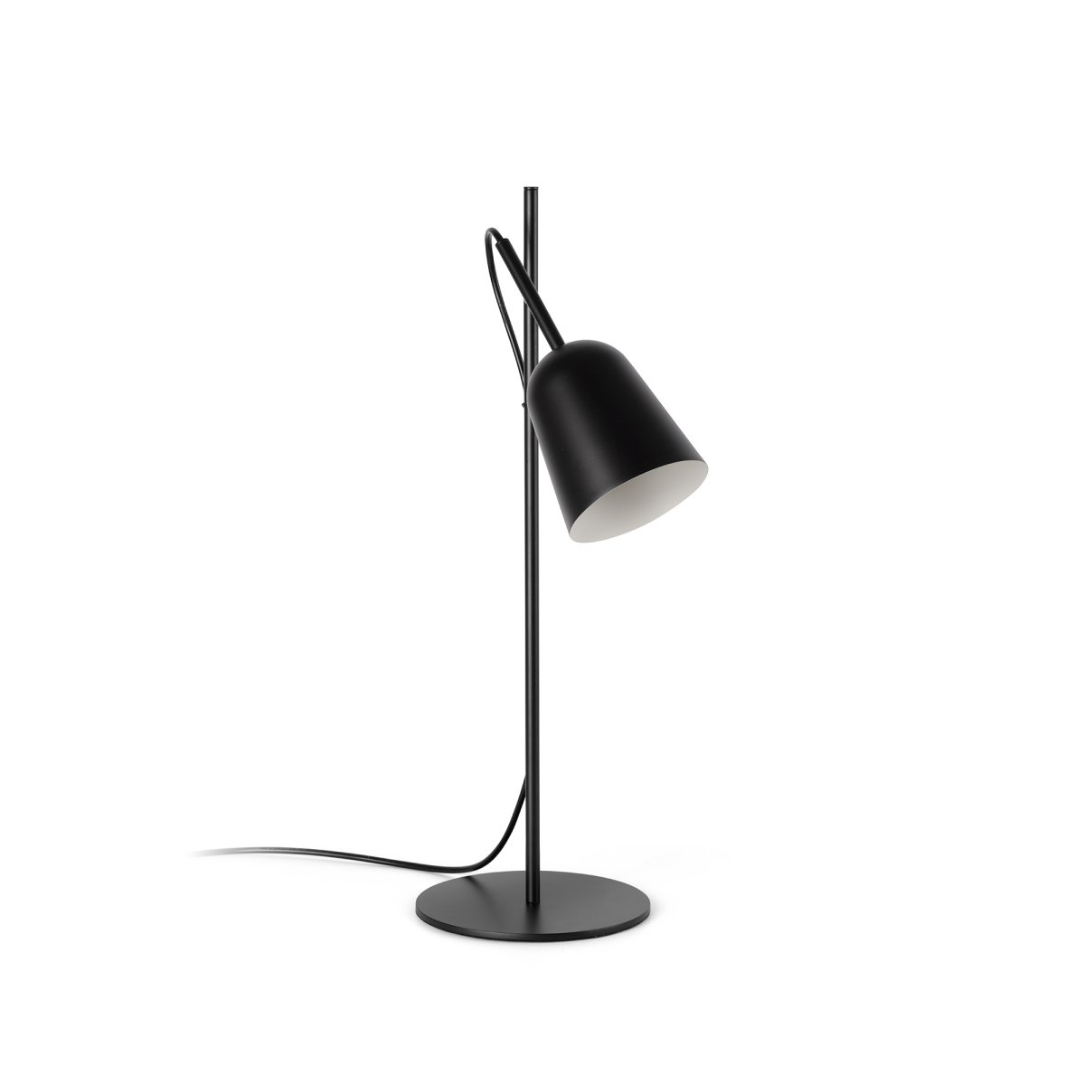 Studio 55cm Svart skrivebordslampe Fra Faro Barcelona - Lampens signatur er den dekorative kabelklipsen formet som en tregren, en unik detalj som gir den karakter.