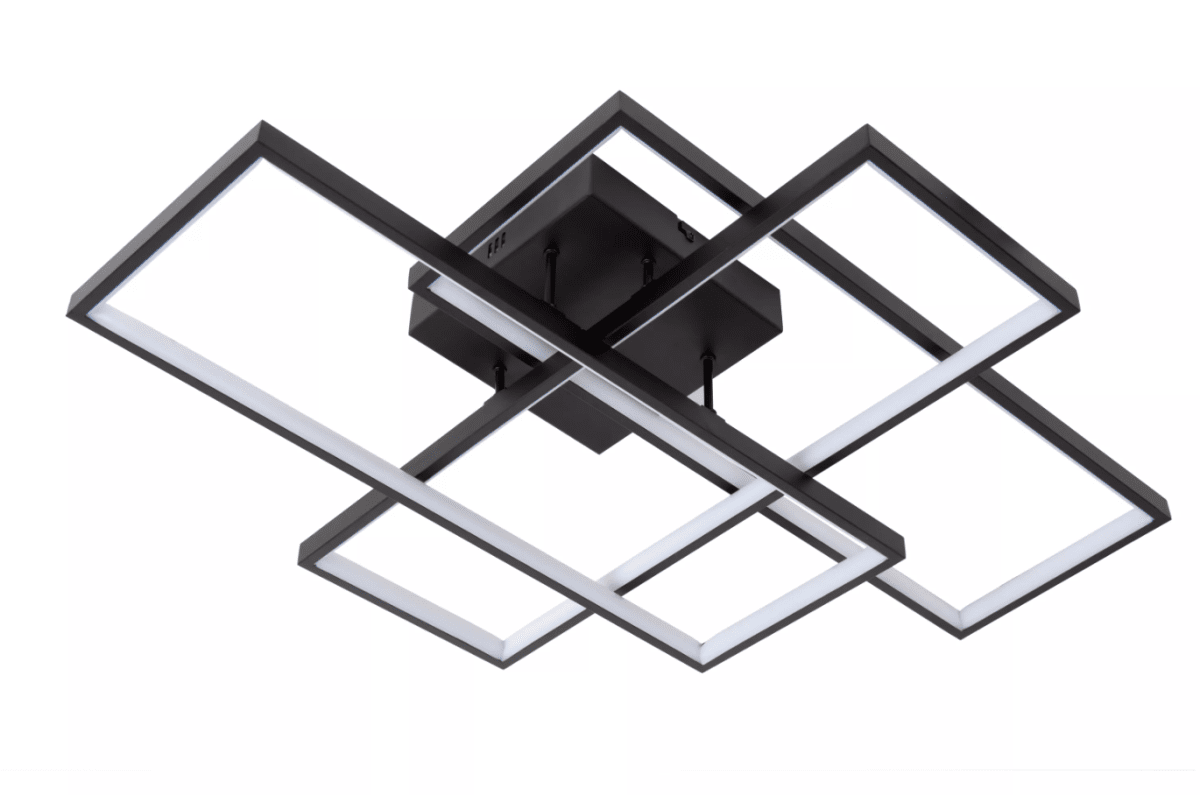 Lokero 65cm Svart plafond Fra Lucide - De opplyste, rektangulære rammene av høykvalitetsmateriale sprer et jevnt og behagelig lys som skaper en varm og innbydende atmosfære.