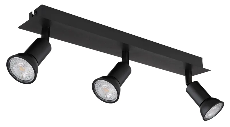 Drew 3 Svart spotlight Fra Globo Lighting - Drew &auml;r en stilren takspotlight som imponerar med sin enhetliga svarta design.