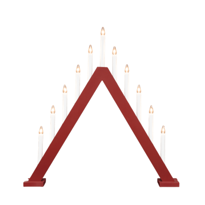 Nova 11 RØD Fra Pixie Design - Nova er en klassisk trelysestake med elleve lys og en vakker r&oslash;d farge som minner om tradisjonell julefeiring.