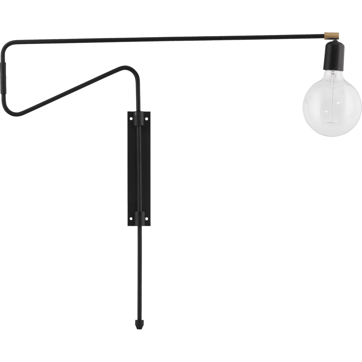 Swing 70cm Svart vegglampe Fra House Doctor - Swing fra House Doctor er en vakker vegglampe med et innovativt og vakkert utseende laget i sort metall.