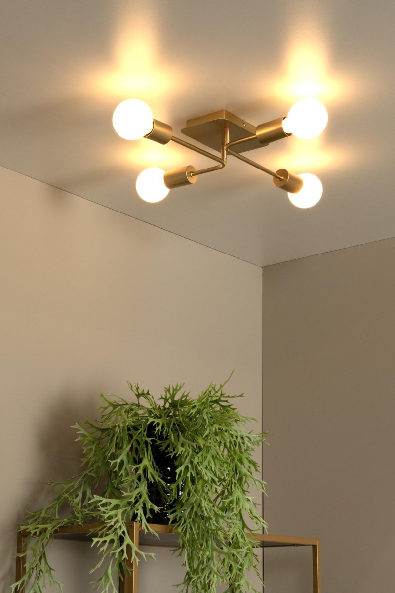 Lester 50cm Matt gull/messing plafond Fra Lucide - Du kan enkelt koble taktaket Lester til en dimmer for &aring; skape den perfekte stemningen med et trykk p&aring; en knapp.