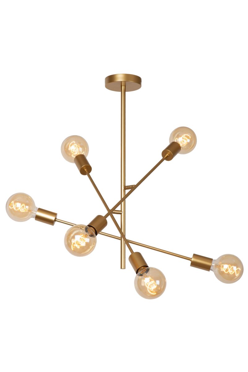 Lester Ø60 Matt gull/messing plafond Fra Lucide - I tillegg kan du enkelt koble lampen til en dimmer for &aring; skape den rette stemningen.