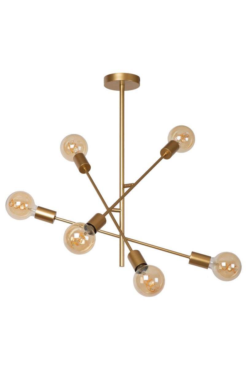 Lester Ø60 Matt gull/messing plafond Fra Lucide - I tillegg kan du enkelt koble lampen til en dimmer for &aring; skape den rette stemningen.