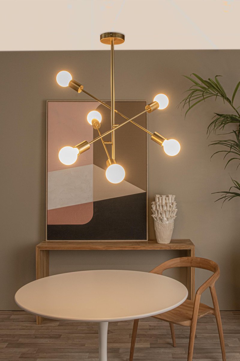 Lester Ø60 Matt gull/messing plafond Fra Lucide - I tillegg kan du enkelt koble lampen til en dimmer for &aring; skape den rette stemningen.
