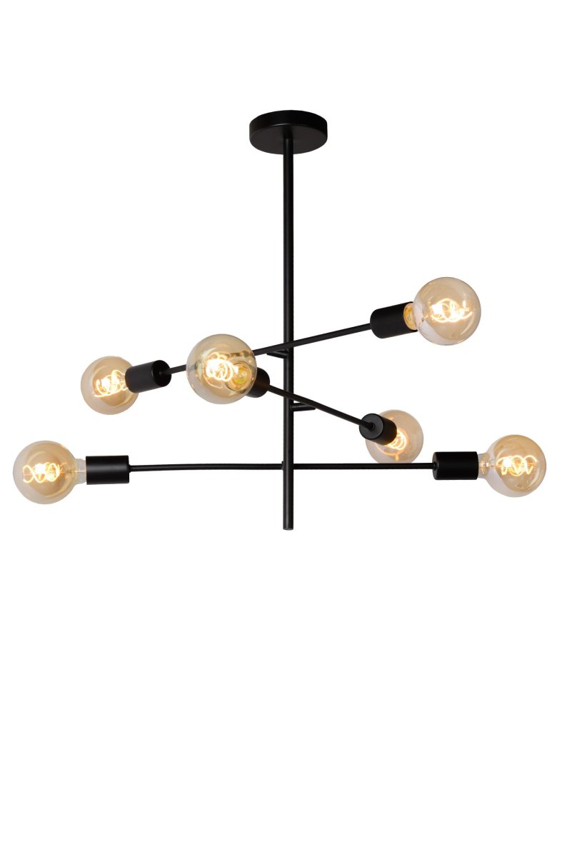 Lester Ø60 Svart plafond Fra Lucide - I tillegg kan du enkelt koble lampen til en dimmer for &aring; skape den rette stemningen.