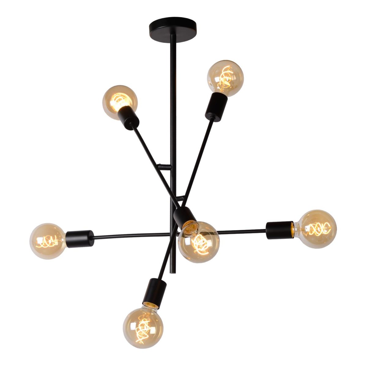 Lester Ø60 Svart plafond Fra Lucide - I tillegg kan du enkelt koble lampen til en dimmer for &aring; skape den rette stemningen.