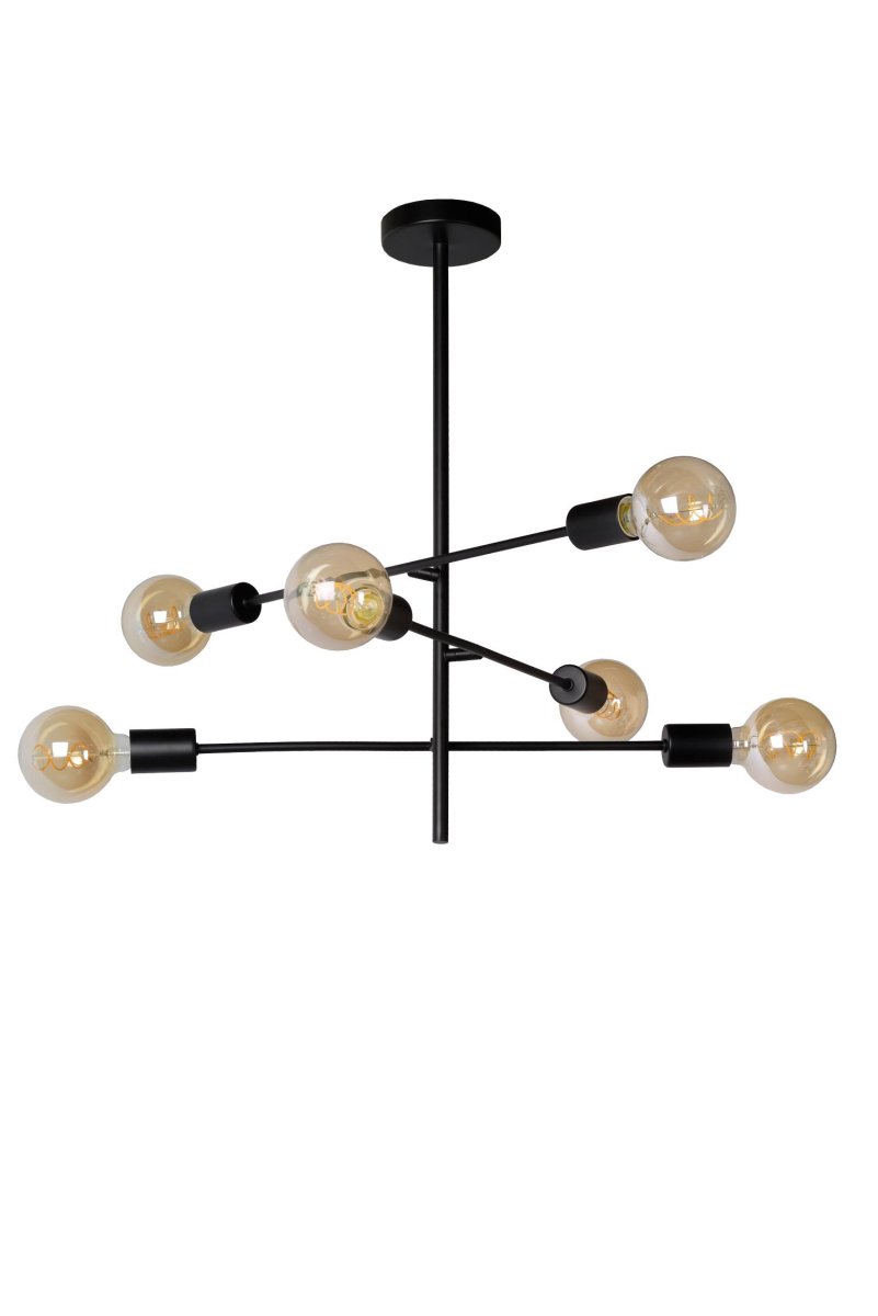 Lester Ø60 Svart plafond Fra Lucide - I tillegg kan du enkelt koble lampen til en dimmer for &aring; skape den rette stemningen.