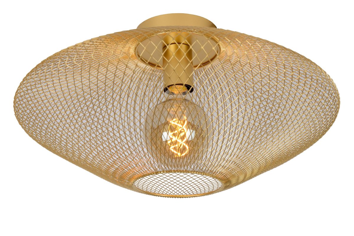 Mesh Ø45 Matt gull/messing plafond Fra Lucide - Koble lampen til en ekstern dimmer for &aring; skape den rette stemningen for enhver anledning.