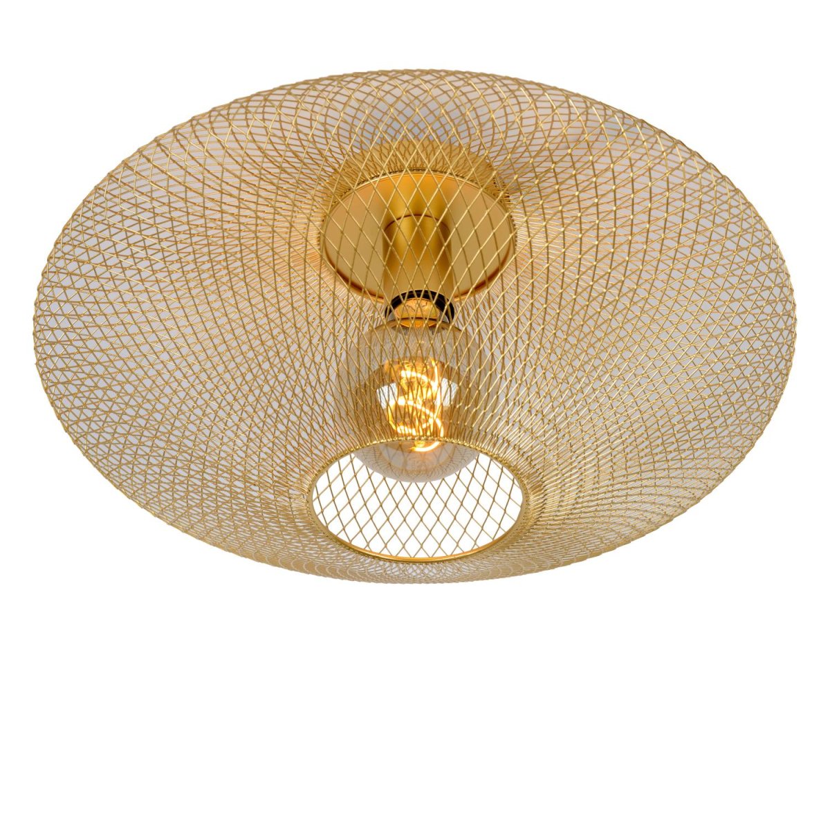 Mesh Ø45 Matt gull/messing plafond Fra Lucide - Koble lampen til en ekstern dimmer for &aring; skape den rette stemningen for enhver anledning.