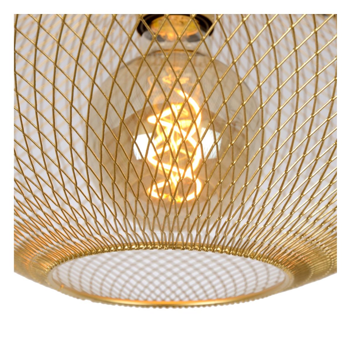 Mesh Ø45 Matt gull/messing plafond Fra Lucide - Koble lampen til en ekstern dimmer for &aring; skape den rette stemningen for enhver anledning.