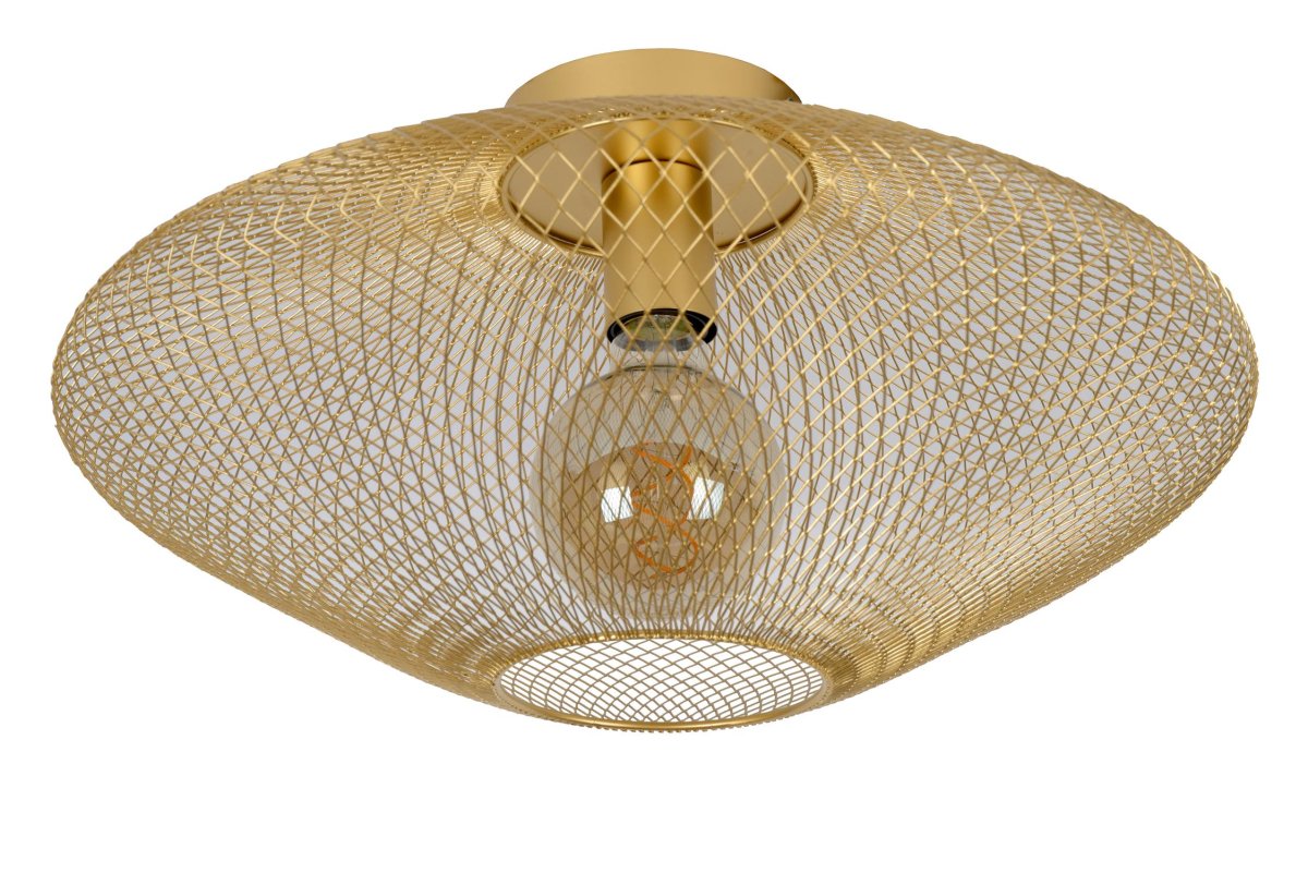 Mesh Ø45 Matt gull/messing plafond Fra Lucide - Koble lampen til en ekstern dimmer for &aring; skape den rette stemningen for enhver anledning.
