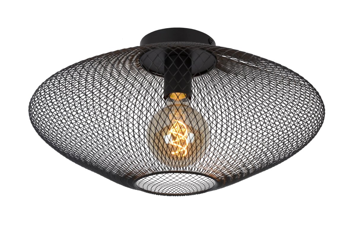 Mesh Ø45 Svart plafond Fra Lucide - Koble lampen til en ekstern dimmer for &aring; skape den rette stemningen for enhver anledning.