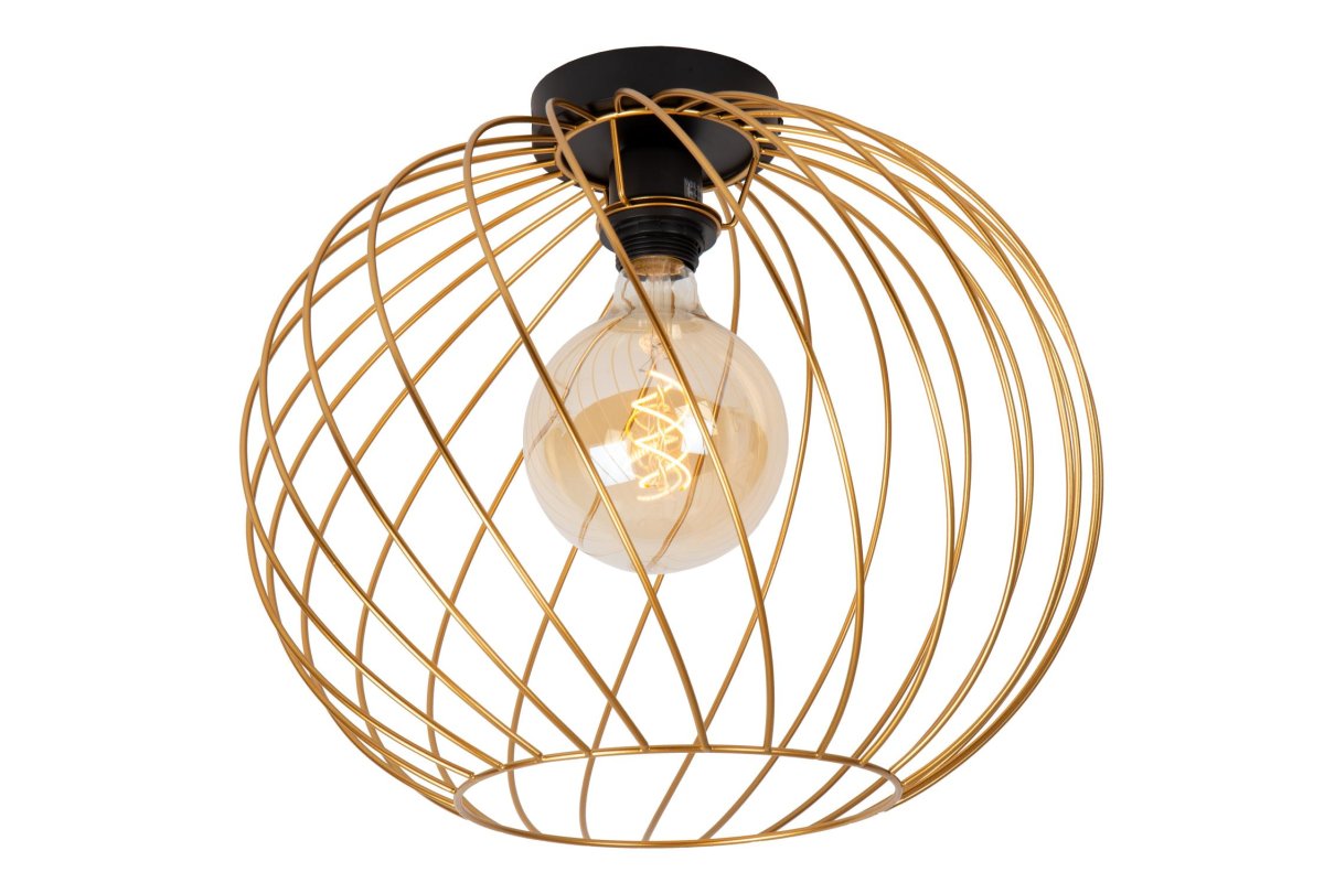 Danza Ø40 Matt gull/messing plafond Fra Lucide - Taklampen har en diameter på 40 centimeter og en høyde på 35,5 centimeter.