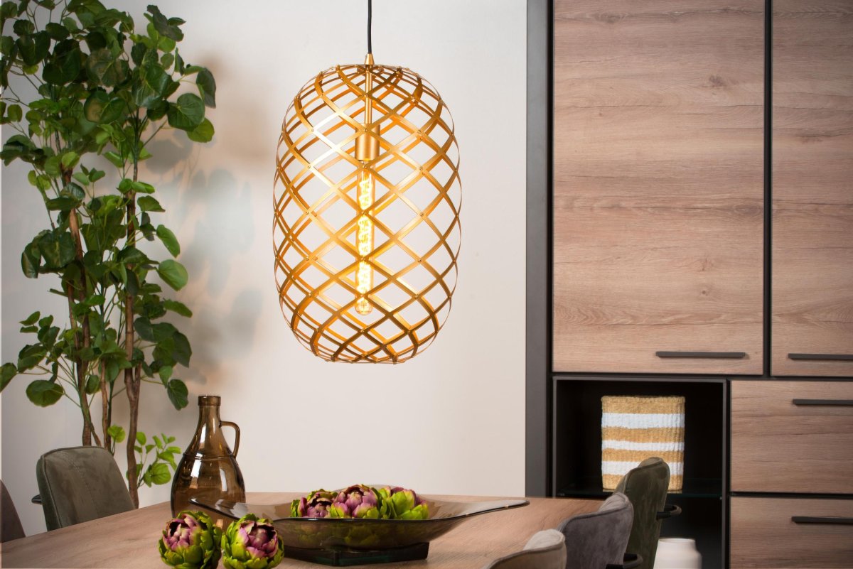 Wolfram Ø32 Matt gull/messing Taklampe Fra Lucide - Unike produktegenskaper:Passer for bruk med LED-lyskildeDenne lampen er justerbar i høydenLett å koble til en dimmer (ekskl.