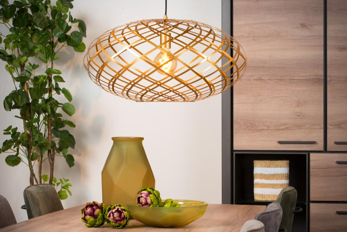 Wolfram Ø65 Matt gull/messing Taklampe Fra Lucide - Unike produktegenskaper:Passer for bruk med LED-lyskildeDenne lampen er justerbar i høydenLett å koble til en dimmer (ekskl.