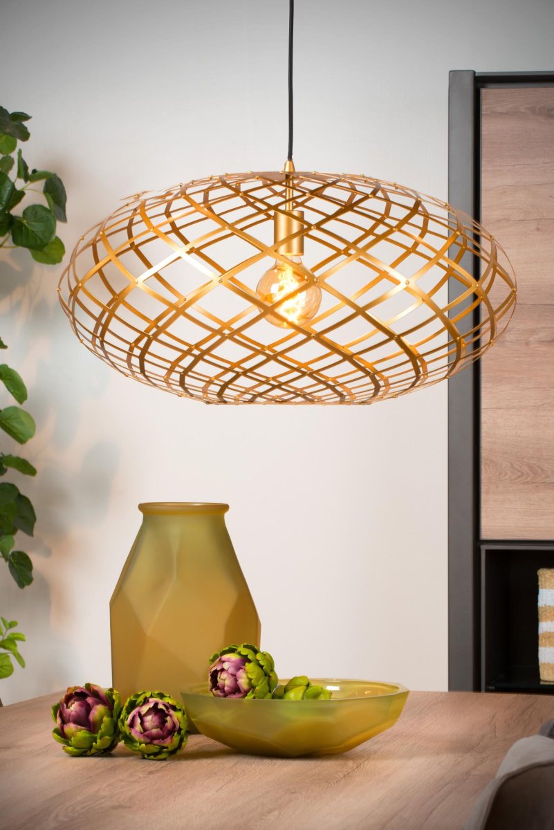 Wolfram Ø65 Matt gull/messing Taklampe Fra Lucide - Unike produktegenskaper:Passer for bruk med LED-lyskildeDenne lampen er justerbar i høydenLett å koble til en dimmer (ekskl.
