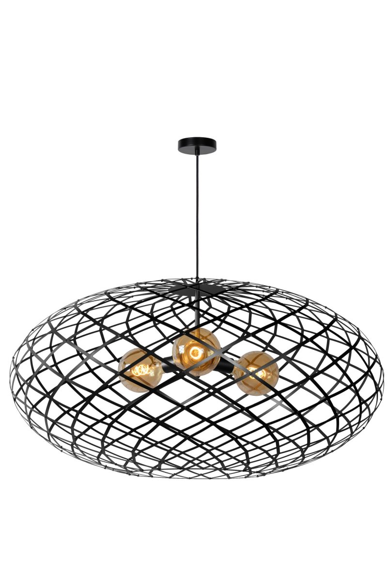 Wolfram Ø100 Svart Taklampe Fra Lucide - Unike produktegenskaper:Passer for bruk med LED-lyskildeDenne lampen er justerbar i høydenLett å koble til en dimmer (ekskl.