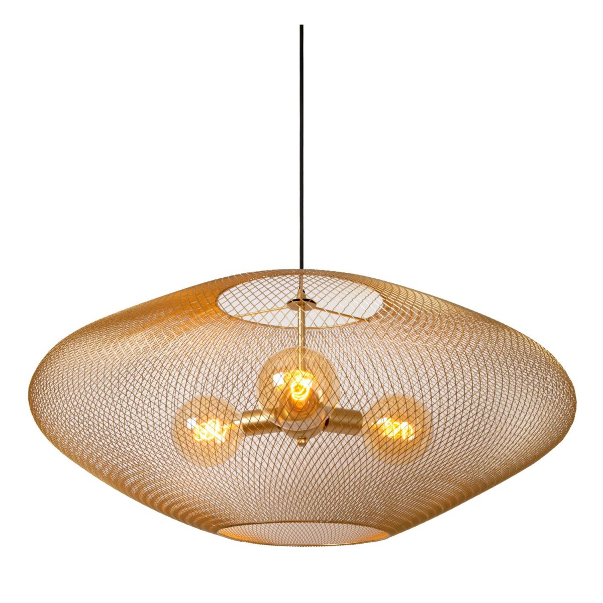 Mesh Ø85 Matt gull/messing Taklampe Fra Lucide - Lampen er 85 centimeter bred og kan brukes med en ekstern dimmer for å skape en enda mer innbydende atmosfære.