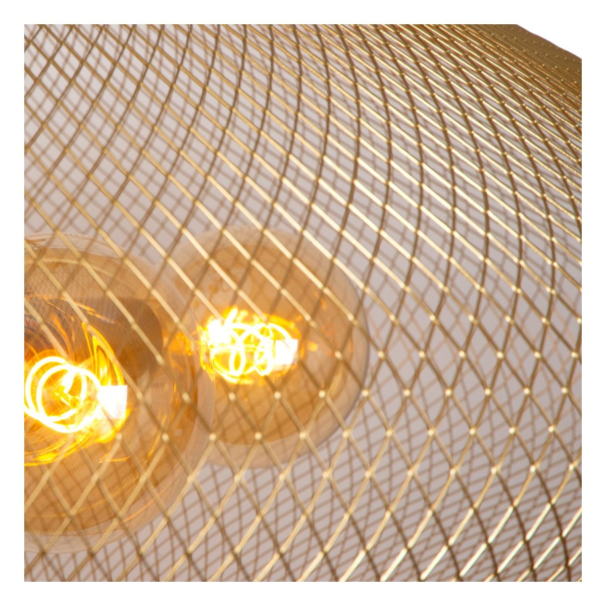 Mesh Ø85 Matt gull/messing Taklampe Fra Lucide - Lampen er 85 centimeter bred og kan brukes med en ekstern dimmer for å skape en enda mer innbydende atmosfære.
