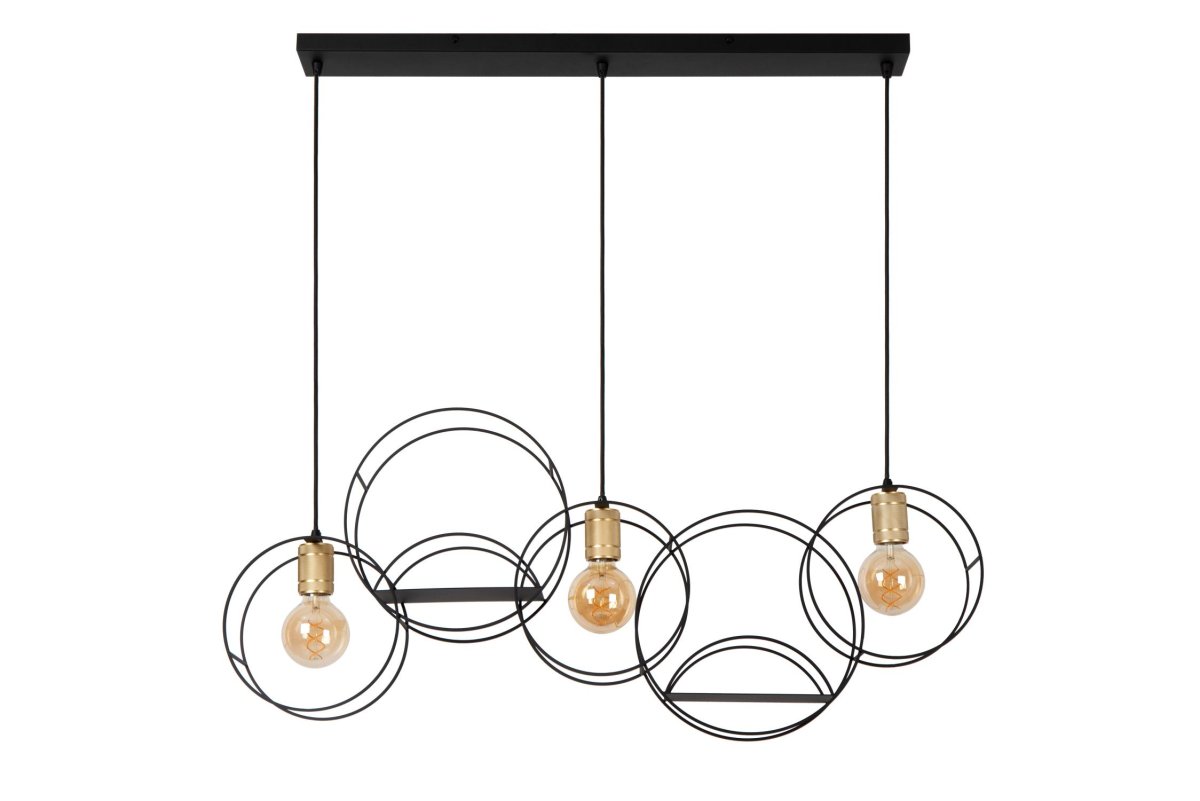Circle 104cm Svart Taklampe Fra Lucide - Denne lampen er en utmerket måte å legge til stil på kjøkkenet eller ved bardisken, men den skaper også; en sjarmerende atmosfære over spisebordet.