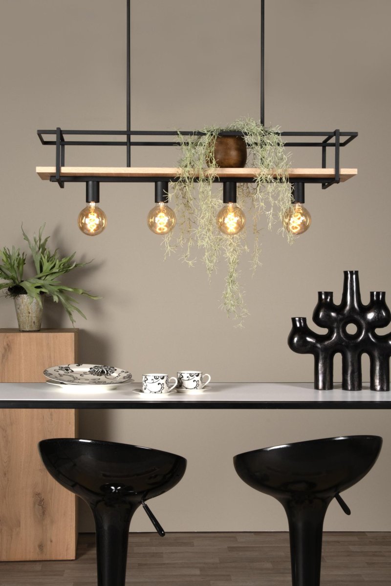 Milonga 100cm Svart Taklampe Fra Lucide - Milonga er designet for &aring; tiltrekke seg oppmerksomhet, spesielt n&aring;r den er dekorert med levende planter, sjarmerende lys eller elegante fotografier.