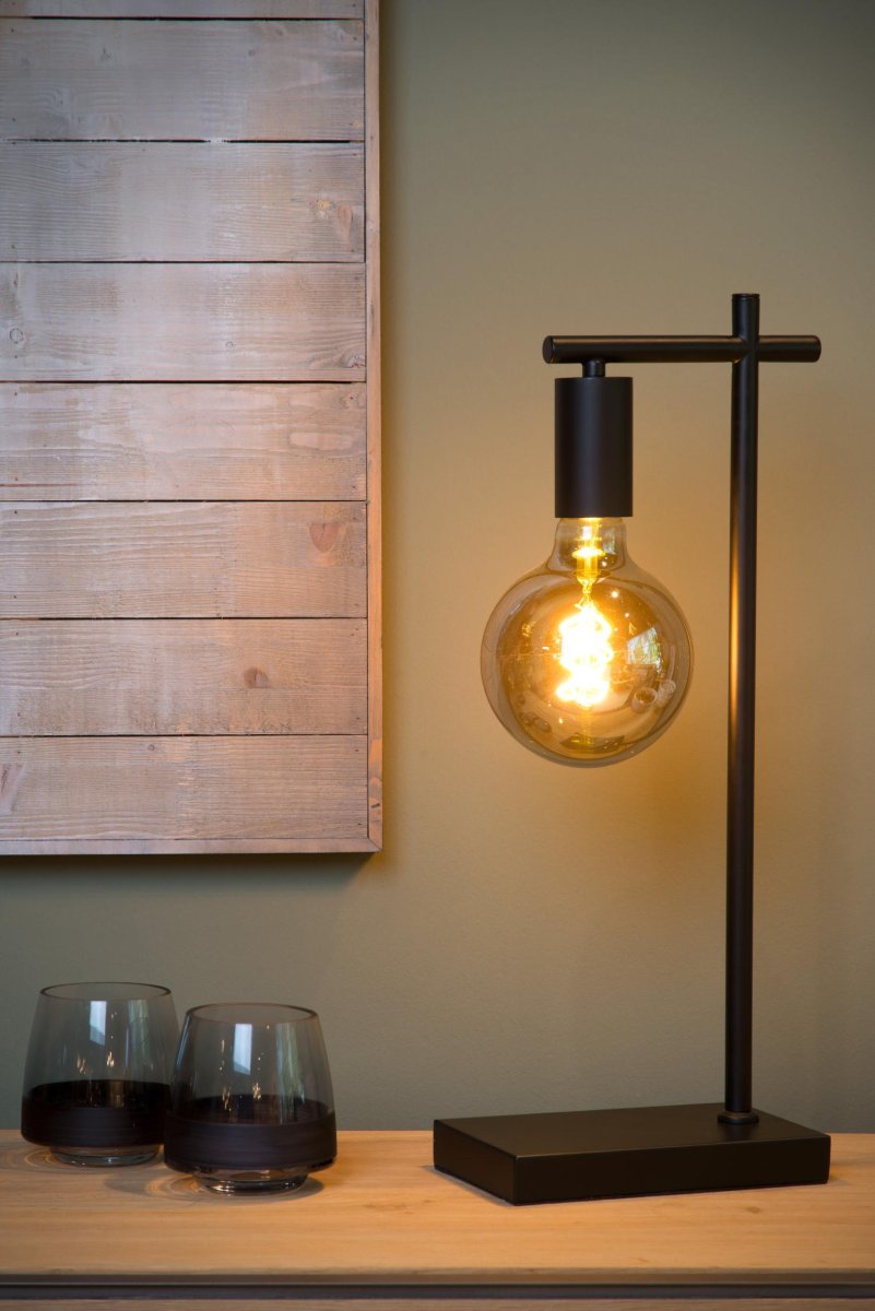 Leanne 52cm Svart bordlampe Fra Lucide - Takket være sin moderne design smelter Leanne inn i ethvert miljø som en ekte kameleon.