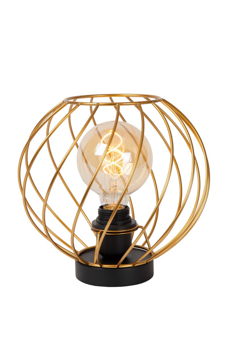 Danza 23cm Matt gull/messing bordlampe Fra Lucide - Denne lekne bordlampen er laget av høykvalitets metall og dens åpne struktur gjør den perfekt å bruke med en LED-lyskilde.