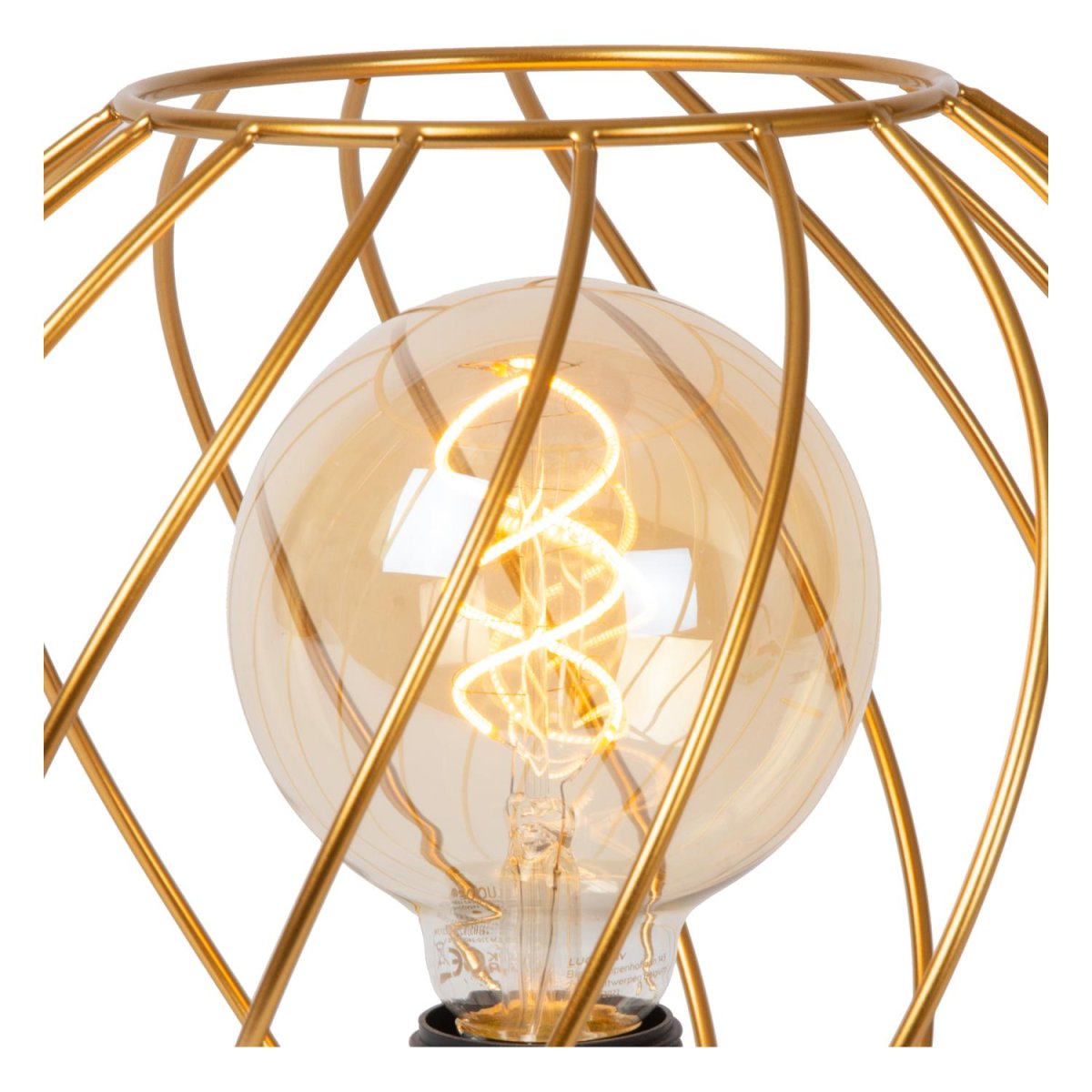 Danza 23cm Matt gull/messing bordlampe Fra Lucide - Denne lekne bordlampen er laget av høykvalitets metall og dens åpne struktur gjør den perfekt å bruke med en LED-lyskilde.