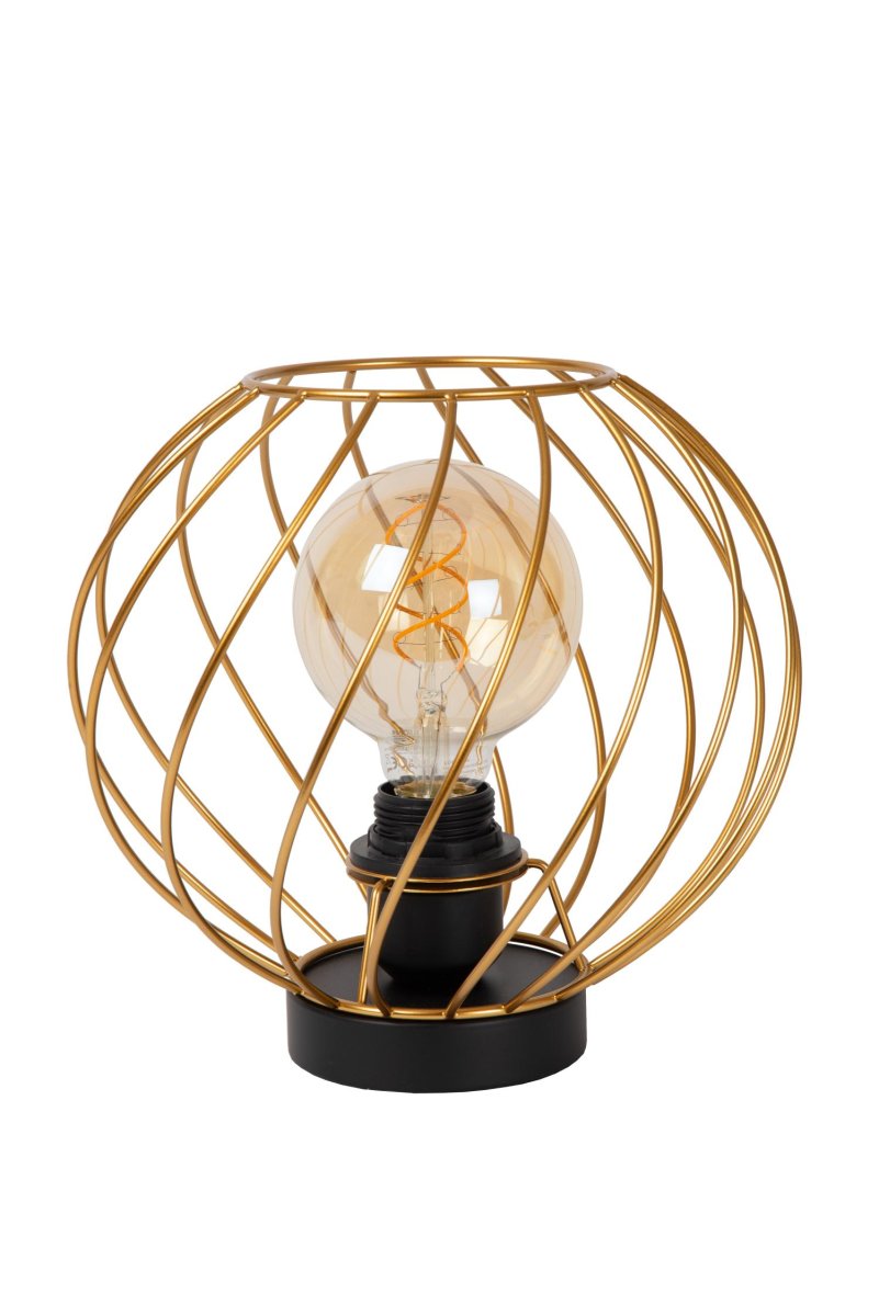 Danza 23cm Matt gull/messing bordlampe Fra Lucide - Denne lekne bordlampen er laget av høykvalitets metall og dens åpne struktur gjør den perfekt å bruke med en LED-lyskilde.