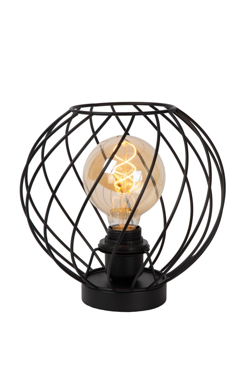 Danza 23cm Svart bordlampe Fra Lucide - Denne lekne bordlampen er laget av høykvalitets metall og dens åpne struktur gjør den perfekt å bruke med en LED-lyskilde.