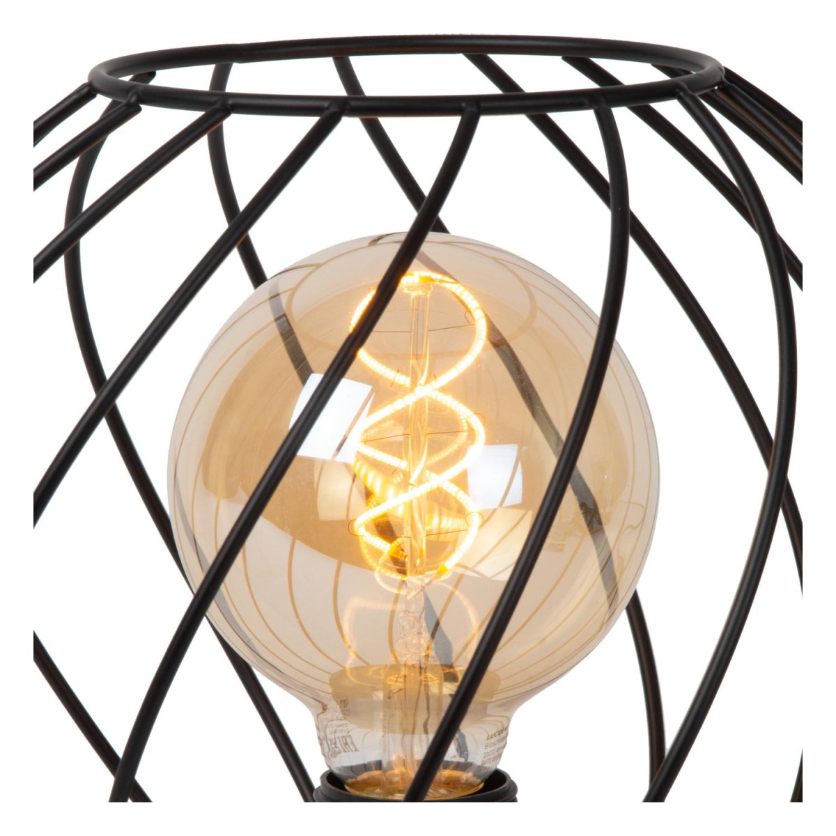 Danza 23cm Svart bordlampe Fra Lucide - Denne lekne bordlampen er laget av høykvalitets metall og dens åpne struktur gjør den perfekt å bruke med en LED-lyskilde.