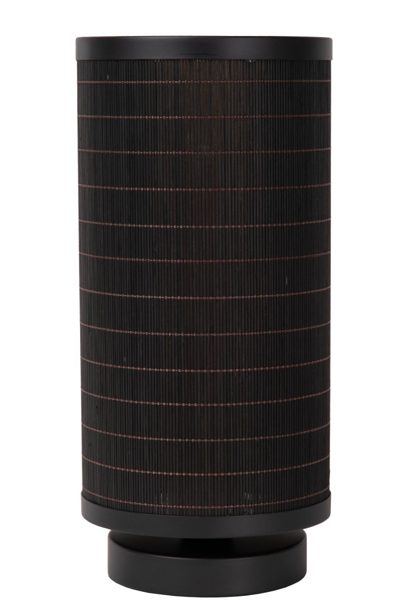 Tagalog 32cm Svart bordlampe Fra Lucide - Bambusskjermen sprer lyset og skaper en subtil, varm glød.