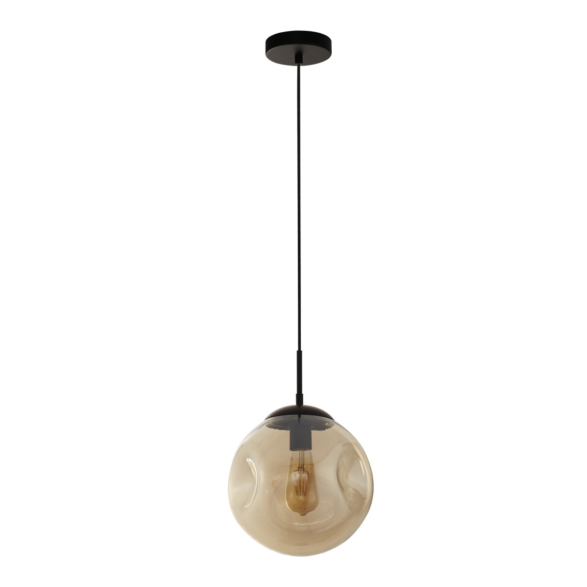 Punch Ø25 Champagne Taklampe Fra Searchlight - Punch er en stilig taklampe med en champagnefarget glassskjerm som skaper en varm atmosfære i rommet.
