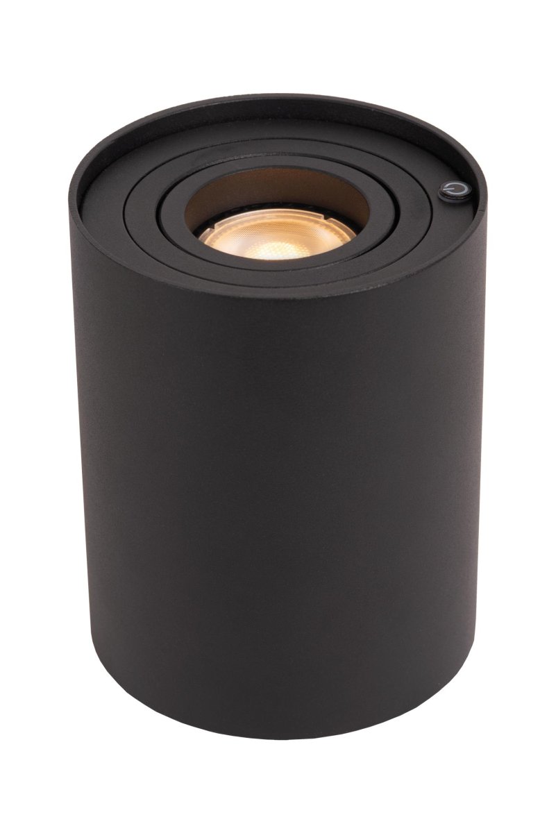 Tube 12cm Svart bordlampe Fra Lucide - Lyskasteren er innelukket i en metallsylinder &ndash; enkel, kompakt og fri for forstyrrende detaljer og un&oslash;dvendige dikkedarer.
