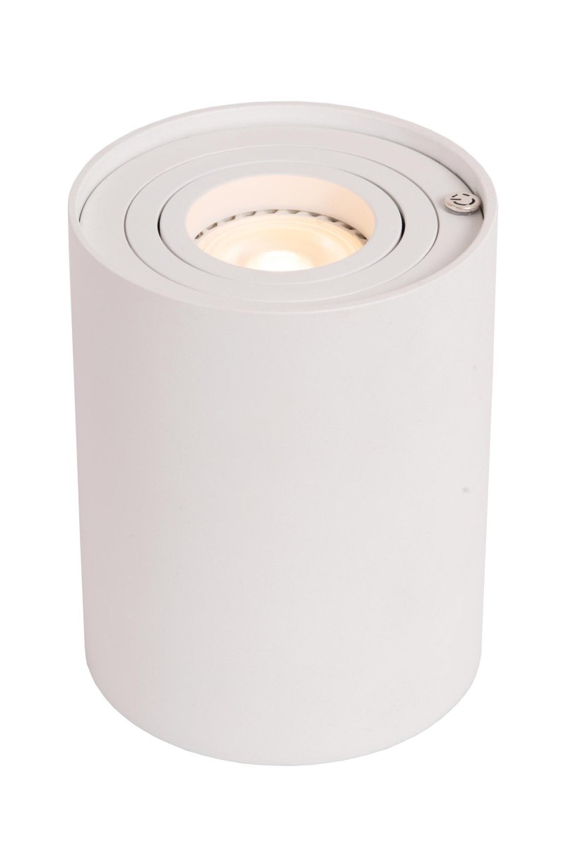 Tube 12cm Hvit bordlampe Fra Lucide - Lyskasteren er innelukket i en metallsylinder &ndash; enkel, kompakt og fri for forstyrrende detaljer og un&oslash;dvendige dikkedarer.
