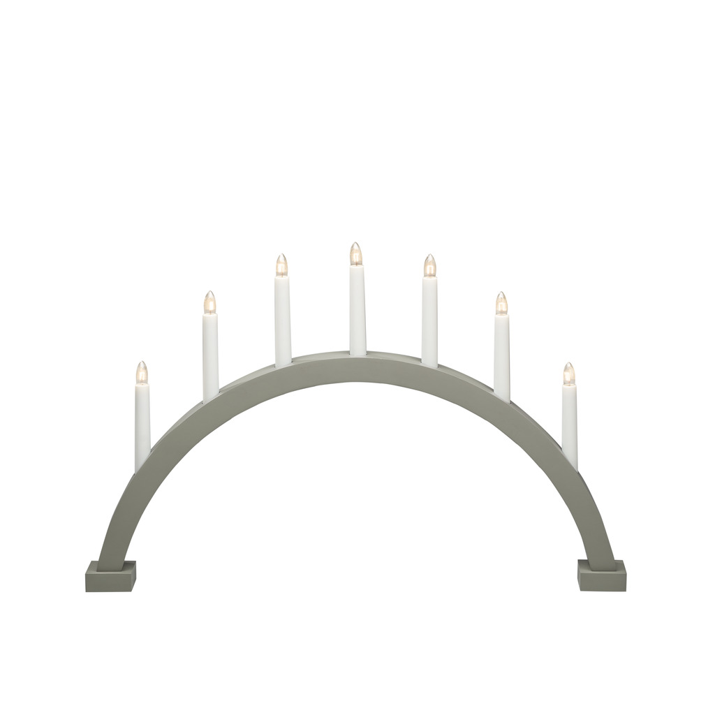 Arch 7 Lights Matt grå/grønn Fra Konstsmide - Utstyrt med lysp&aelig;rer som gir en behagelig gl&oslash;d og bidrar til en koselig stemning i julen.
