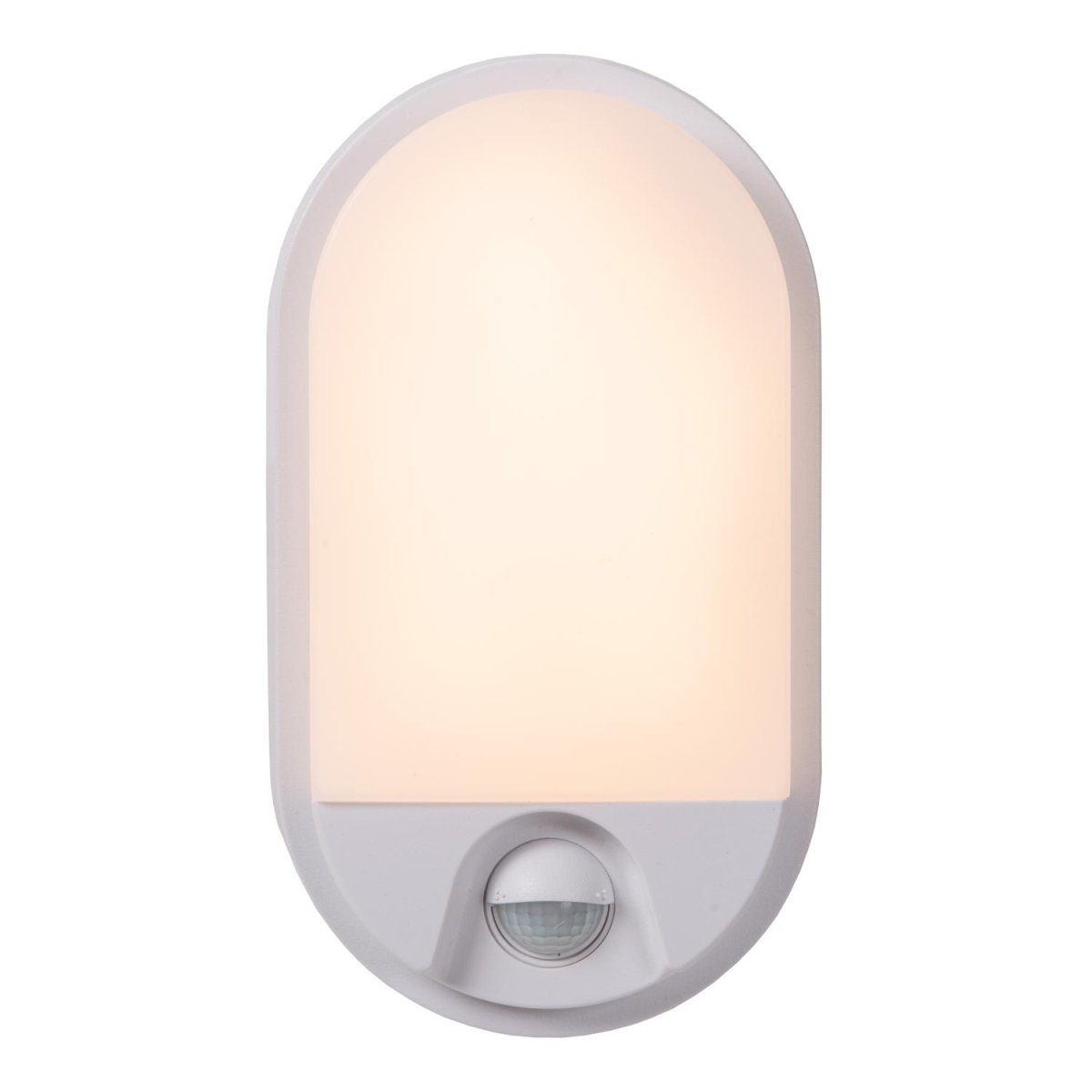 Hups Ir Hvit utendørslampe Fra Lucide - Laget av høykvalitets plast, er denne ovale vegglampen designet for å tåle tøffe utendørsforhold.