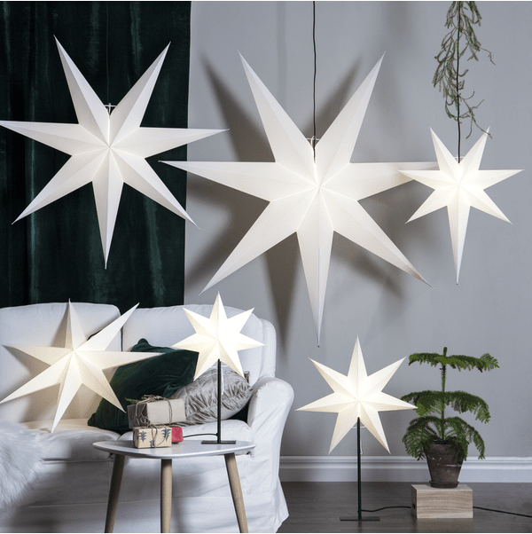 Frozen Ø70 Hvit Fra Star Trading - Hvit papirstjerne med en diameter p&aring; 70 cm.