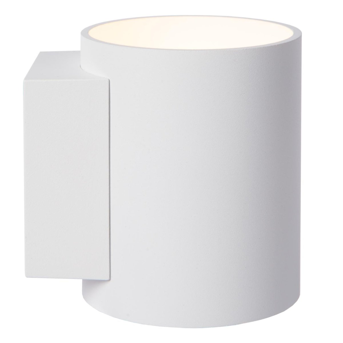 Xera 10cm Hvit vegglampe Fra Lucide - Den doble lysfordelingen i form av en sylinder skaper en unik effekt på; murstein, betong eller mørtelvegger.