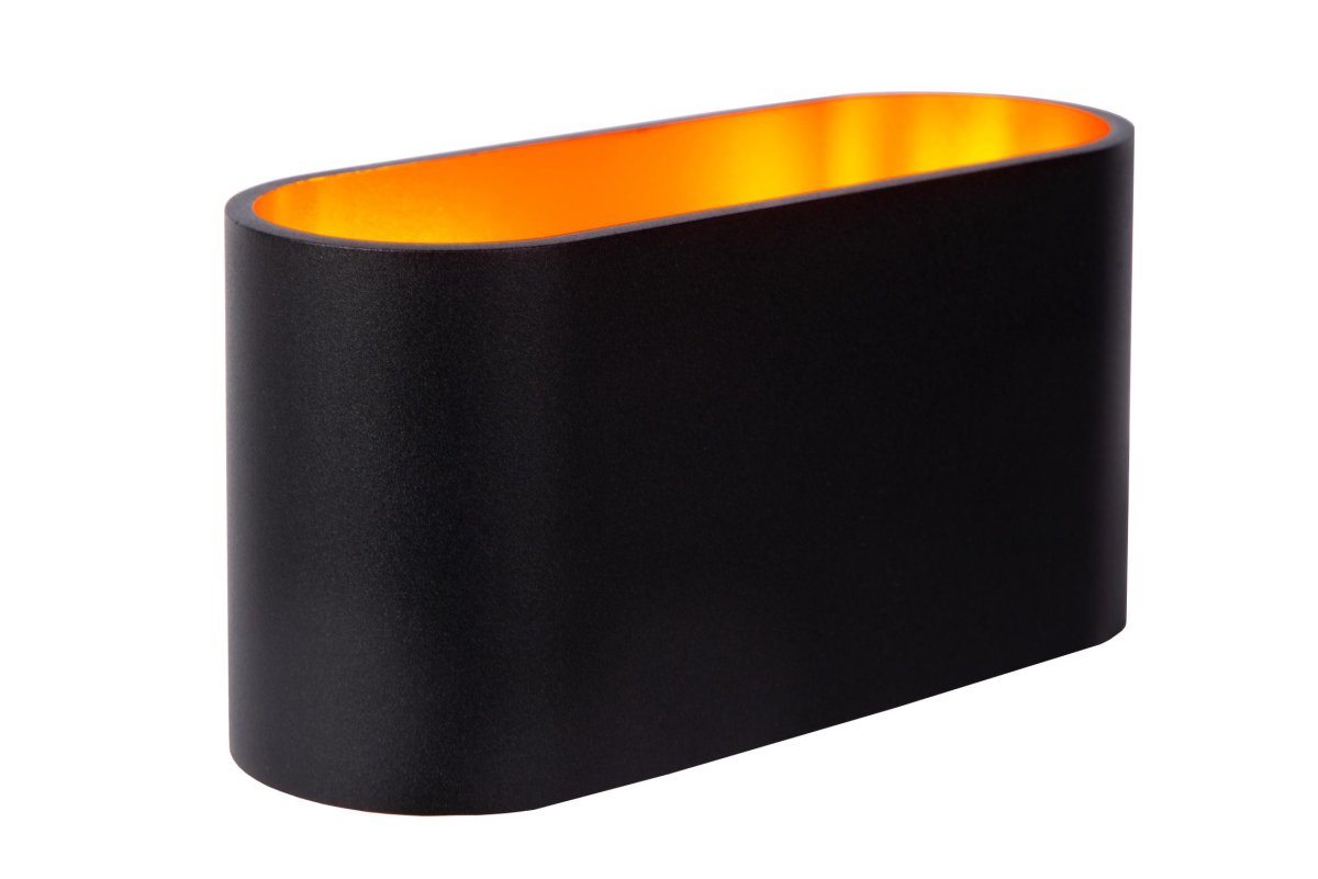 Xera 16cm Svart vegglampe Fra Lucide - Den doble lysfordelingen skaper en unik effekt på; murstein, betong eller mørtelvegger.