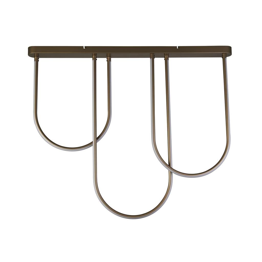 Chime 110cm Bronse plafond Fra Searchlight - Chime er en taklampe som med sin moderne, buede form og bronsefinish vil bli et skikkelig samtaleemne i rommet.