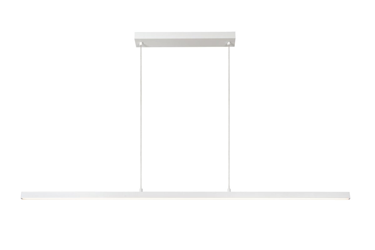 Sigma 147cm Hvit Taklampe Fra Lucide - Sigma er i underkant av 150 centimeter lang og litt over 8 centimeter bred.